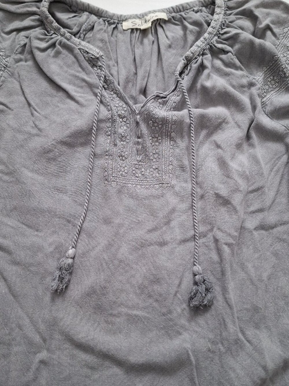 Solitaire Grey Boho Rayon Top - Picture 4 of 8